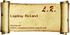 Legény Roland névjegykártya